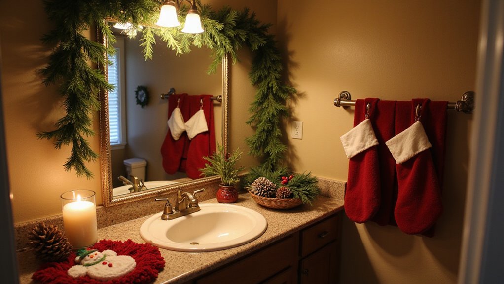 holiday themed bathroom refresh