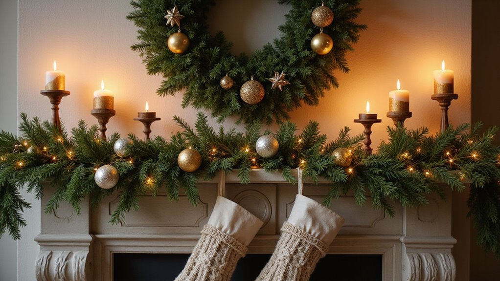 impressive christmas mantle decor