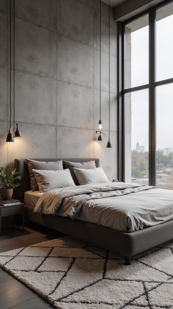 industrial chic bedroom lighting