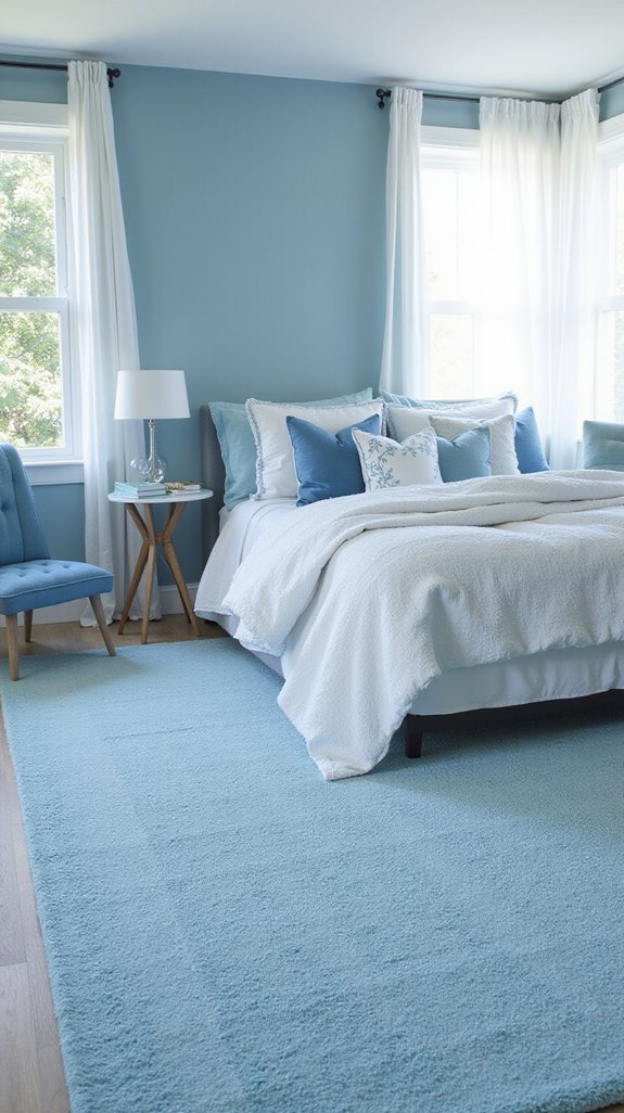 light blue rug serenity