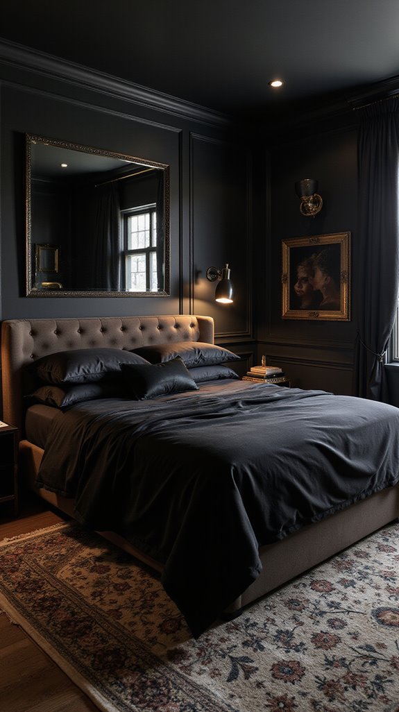 luxurious black mirror accents