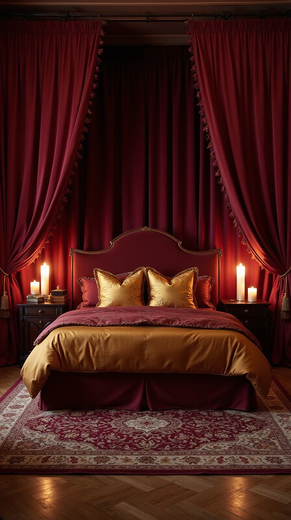 luxurious warm burgundy sanctuary