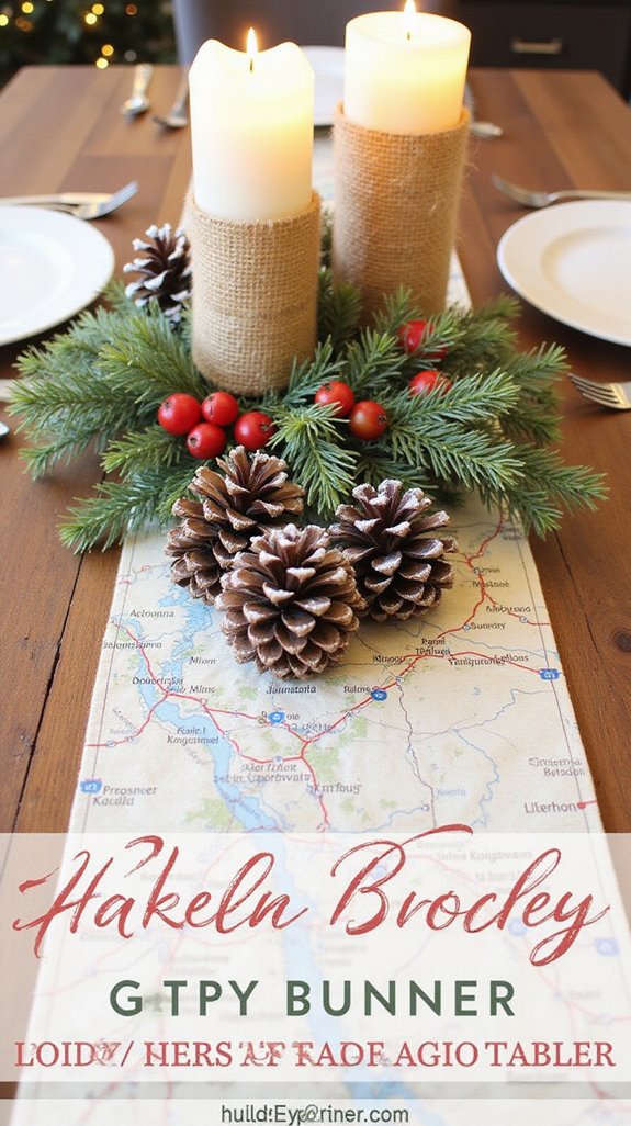 map inspired holiday table decor