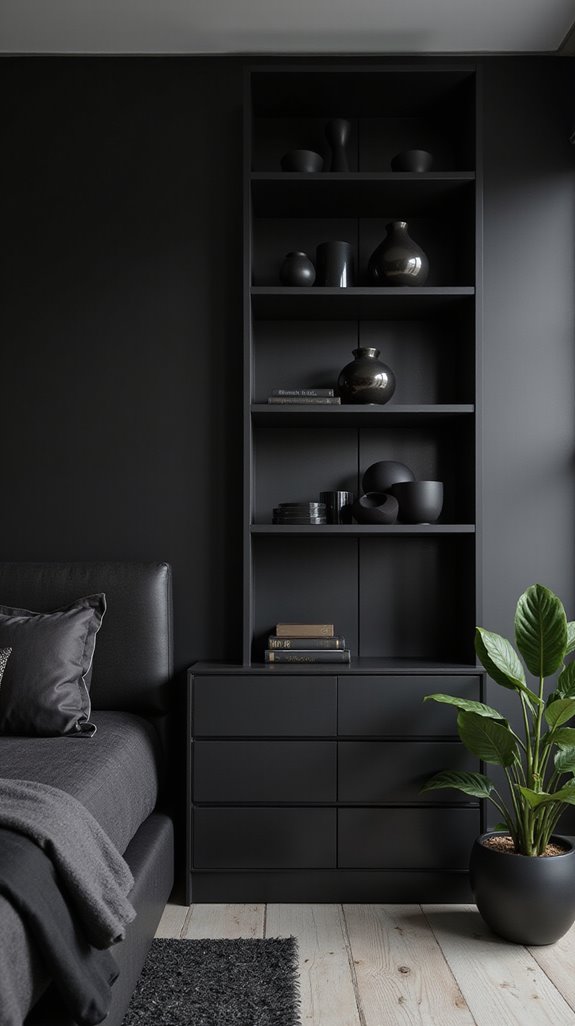 minimalist black shelving options