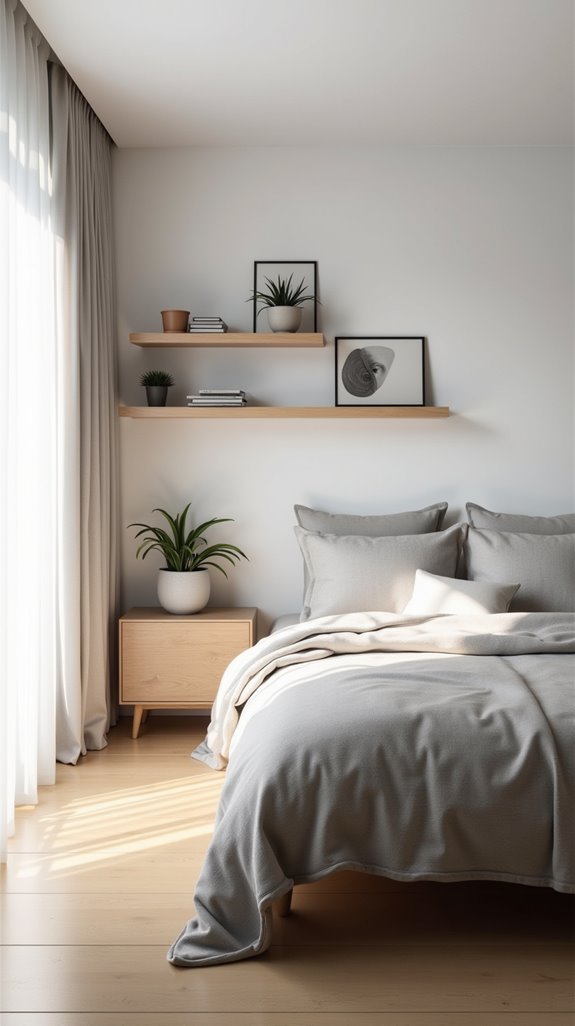 minimalist floating shelf decor