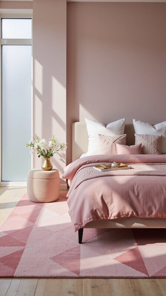 modern geometric pink rugs