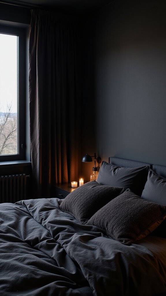 moody black bedroom sanctuary