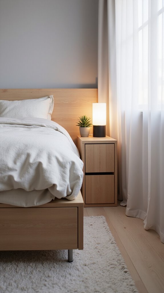 narrow nightstand storage solutions