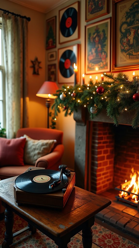 nostalgic holiday record decor