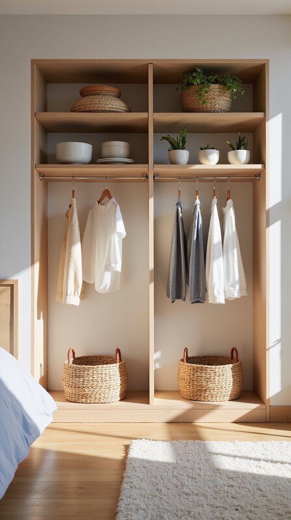 open shelving for organization