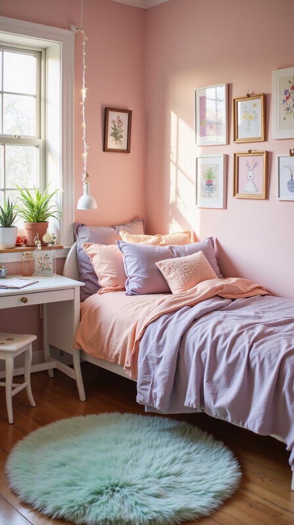 pastel colored cozy retreat