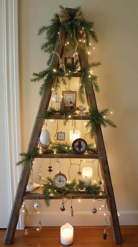 repurposed ladder holiday display