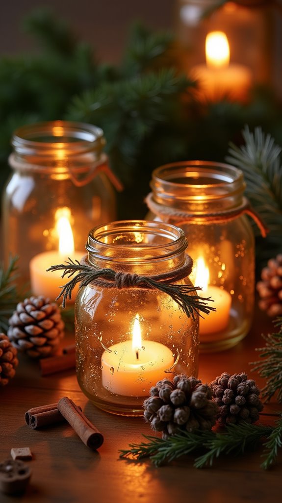 rustic mason jar candles
