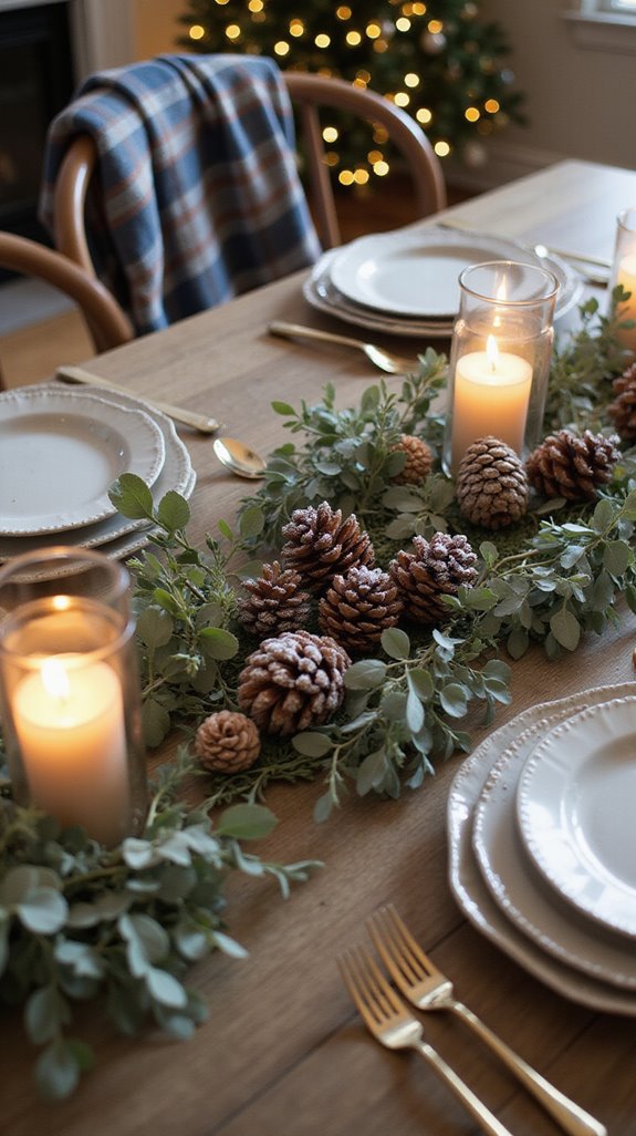 rustic pinecone table centerpieces