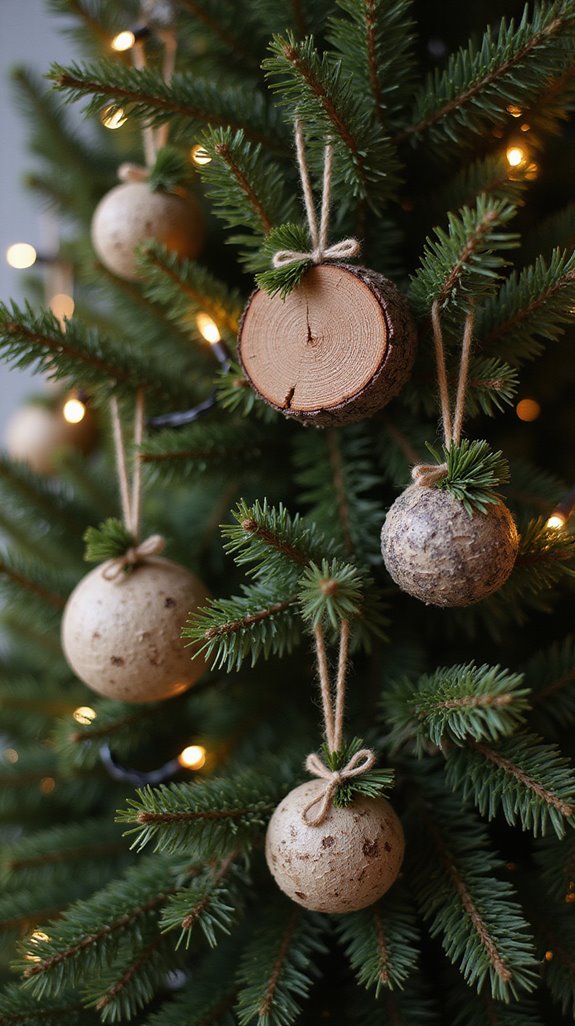 rustic tree bark ornaments