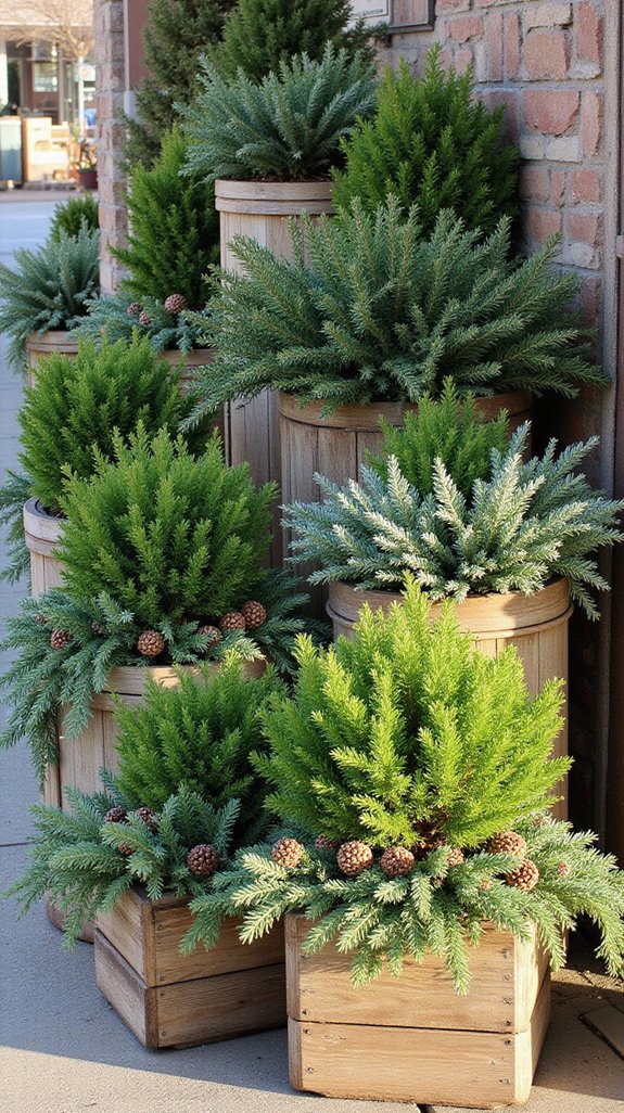 seasonal evergreen planter ideas