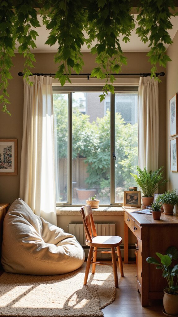 serene plant filled bedroom retreat