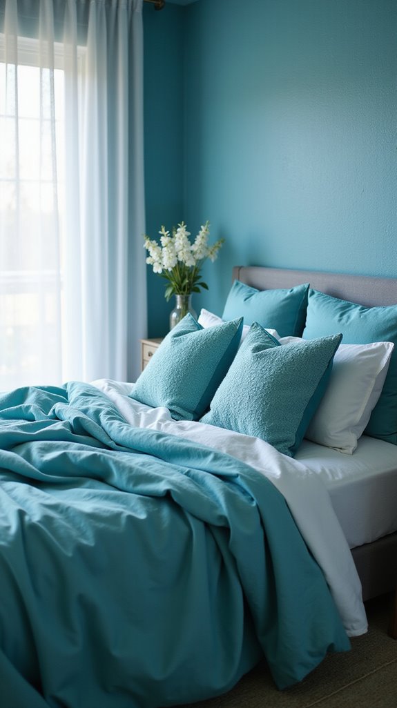 serene turquoise bedding ensemble