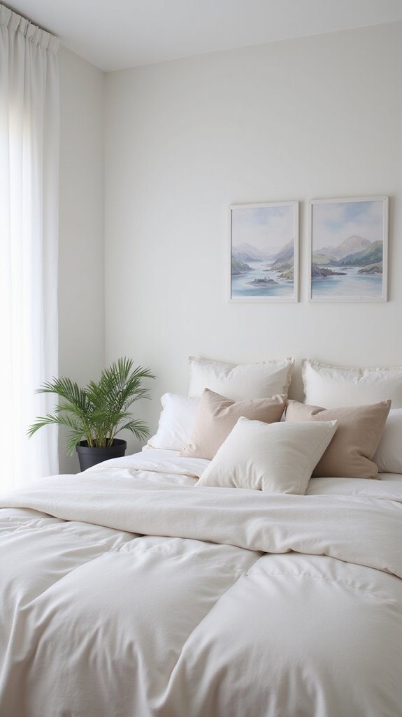 serene white wall art
