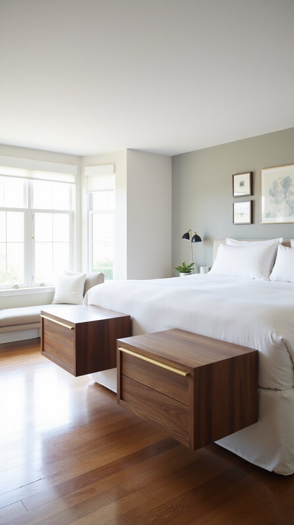 sleek modern floating nightstands