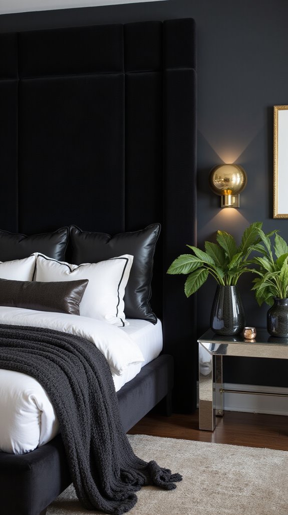 sophisticated black accent wall