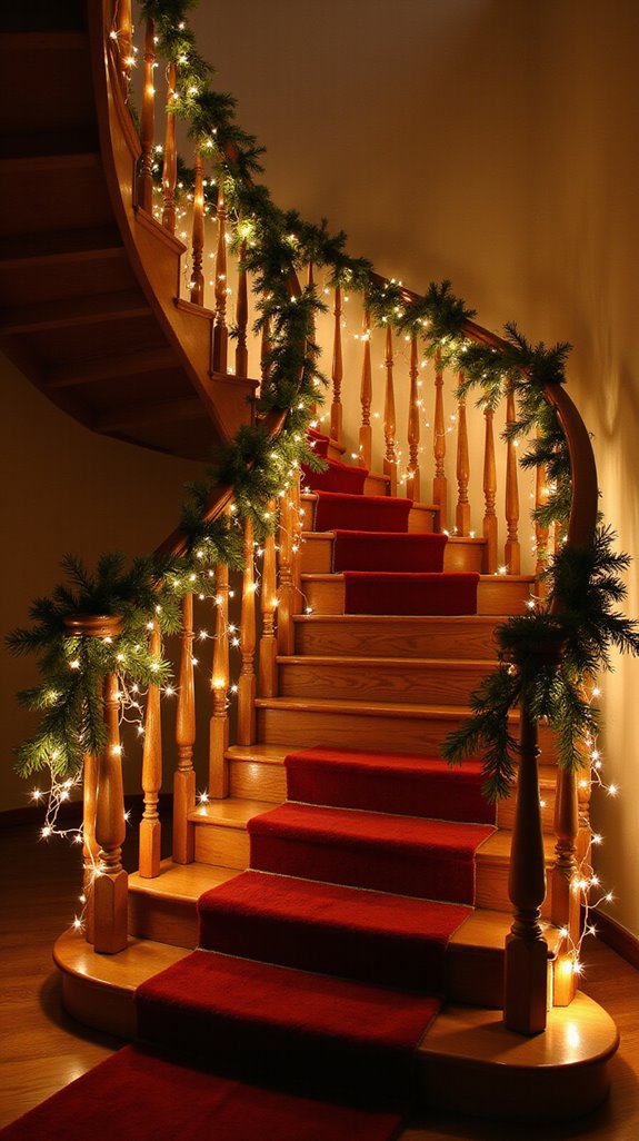 sparkling staircase holiday decor