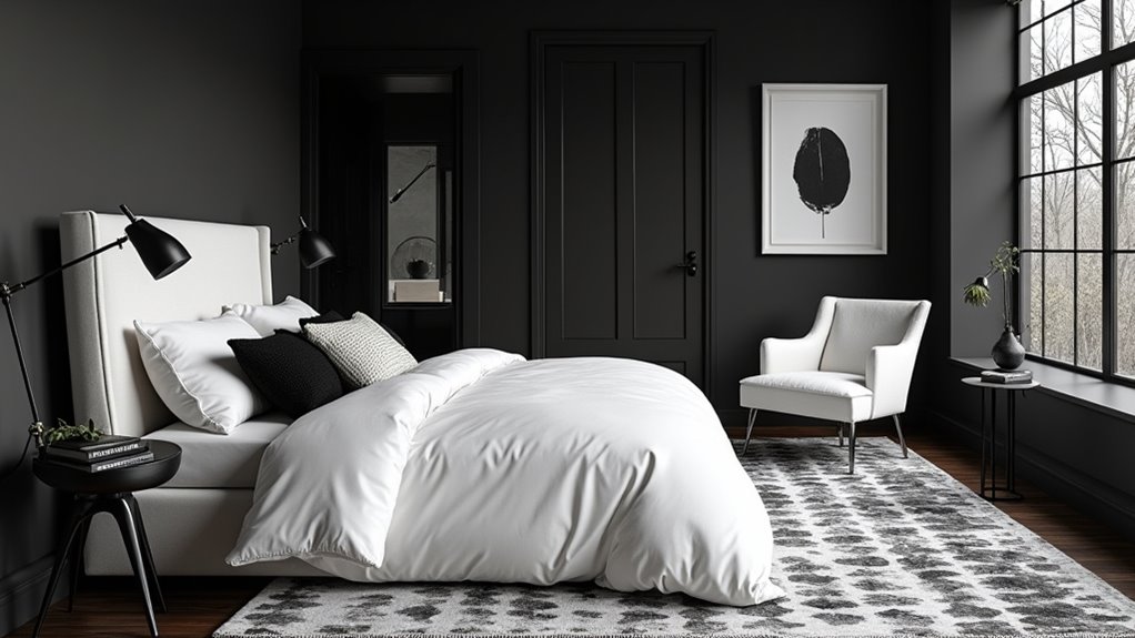 striking monochrome bedroom designs