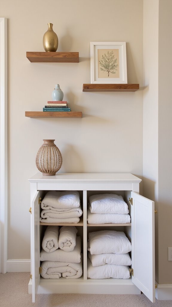 stylish storage with floating shelves