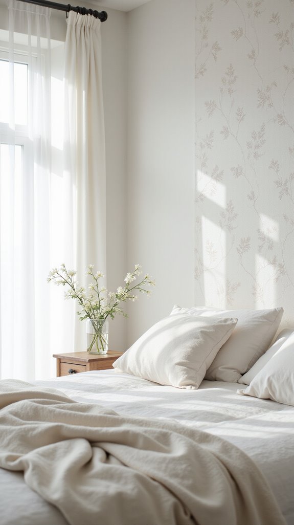 stylish white wallpaper accent