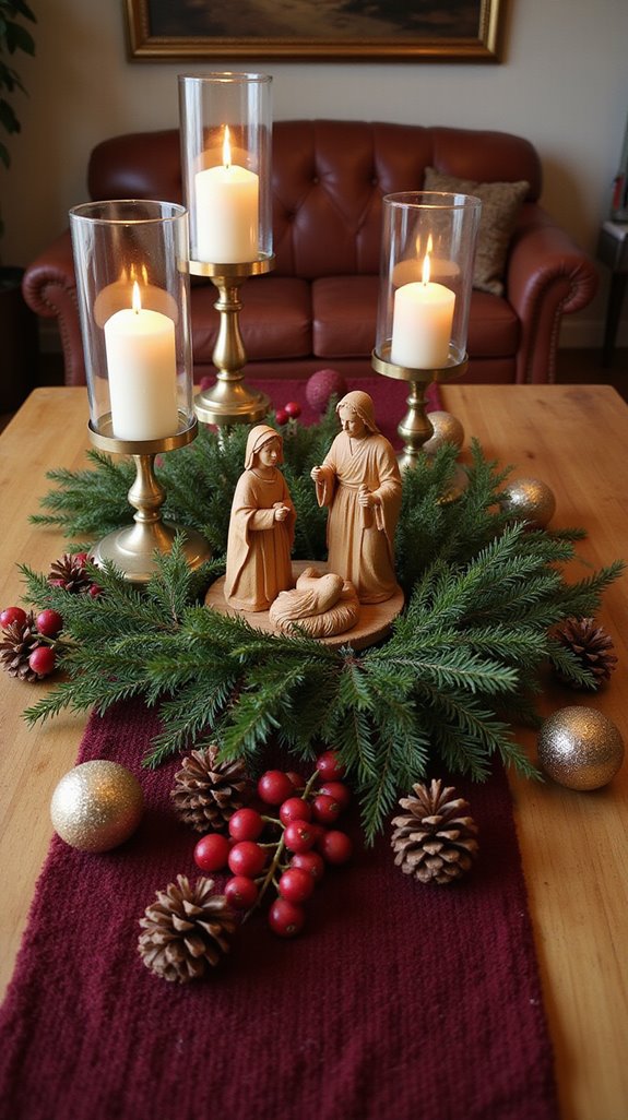 traditional christmas nativity display