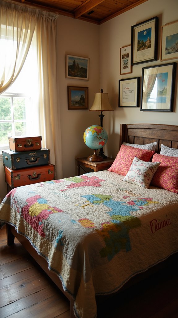 travel inspired guest bedroom decor