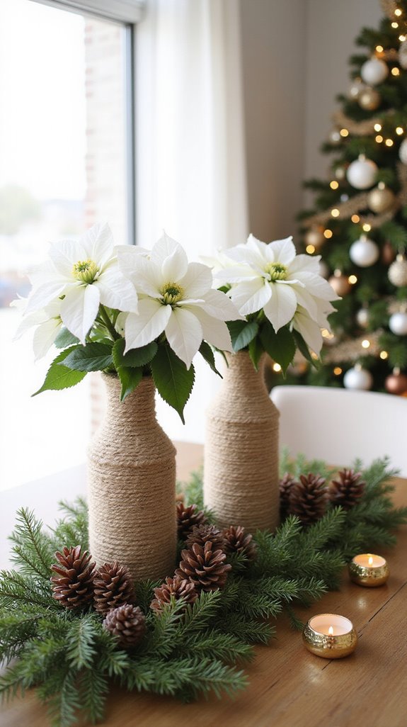 twine wrapped decorative vases