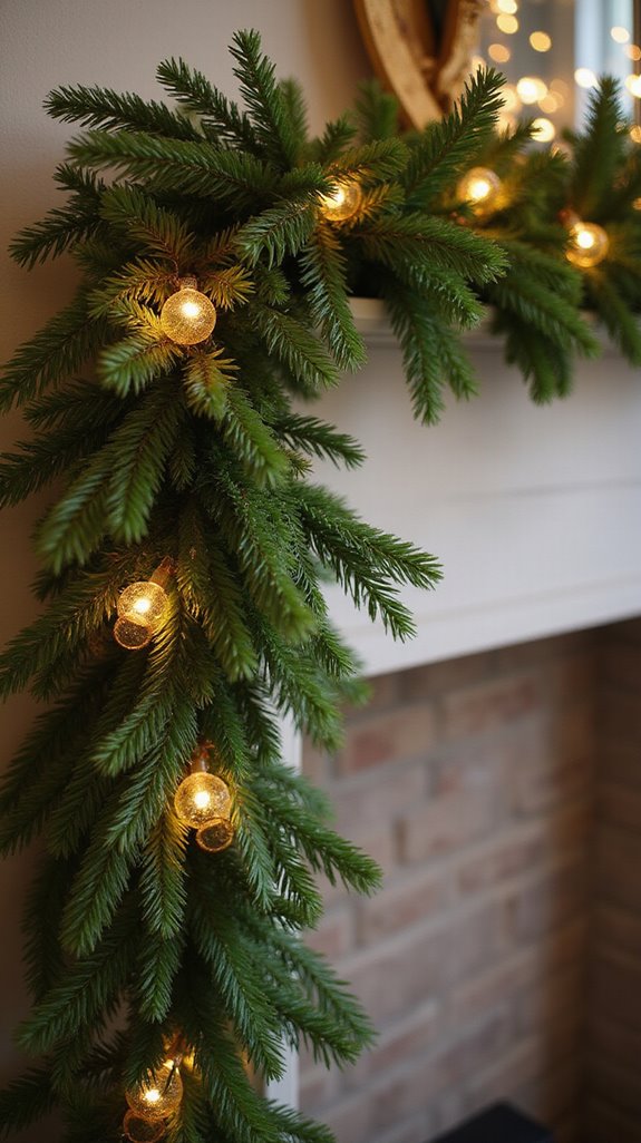 twinkling lights enhance garland