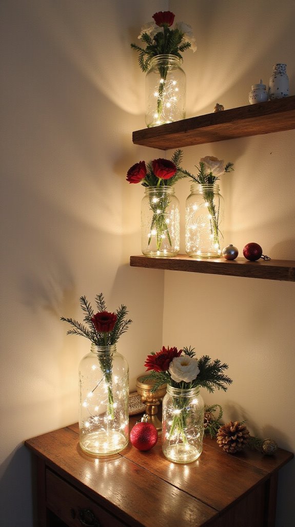 upcycled jars as vases
