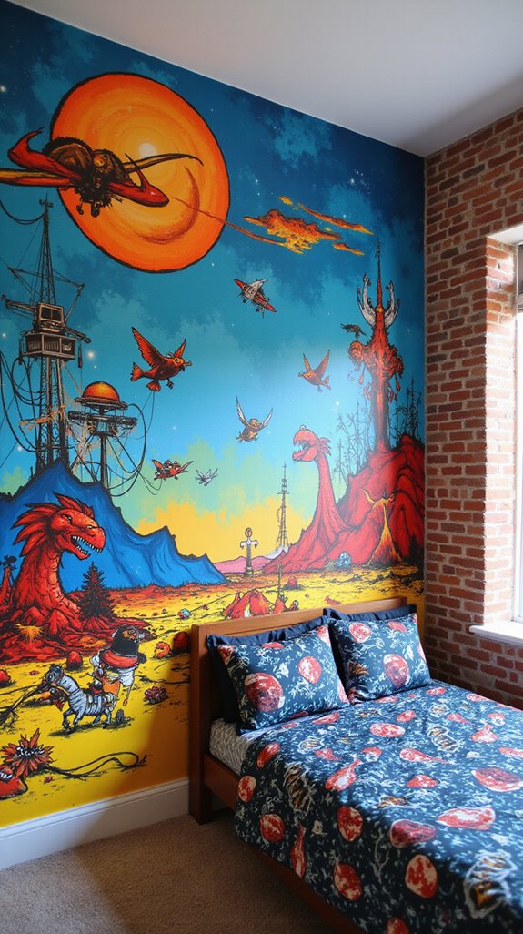 vibrant urban mural design