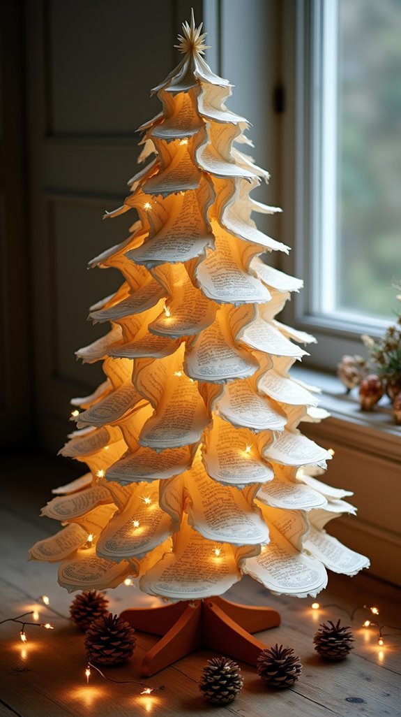 vintage book page tree