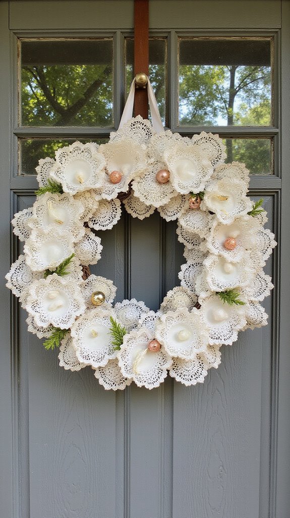 vintage lace doily wreath