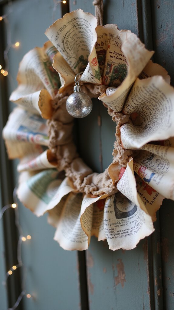 vintage magazine wreath crafting