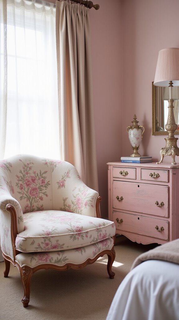 vintage pink furniture charm