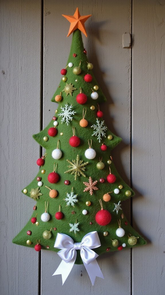 whimsical felted holiday wreath