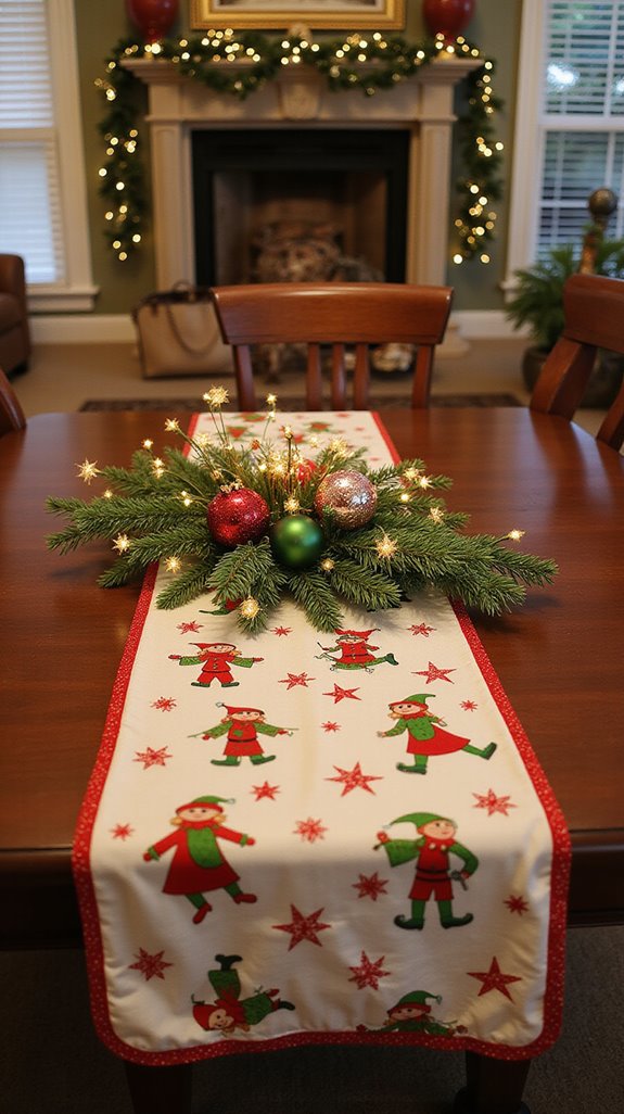 whimsical festive table runner