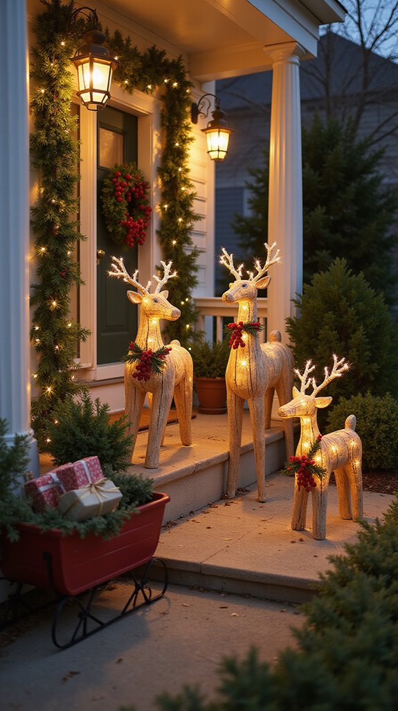 whimsical holiday reindeer sculptures