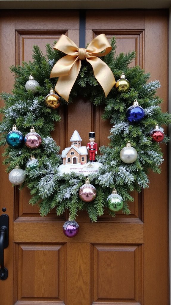 whimsical holiday village wreath