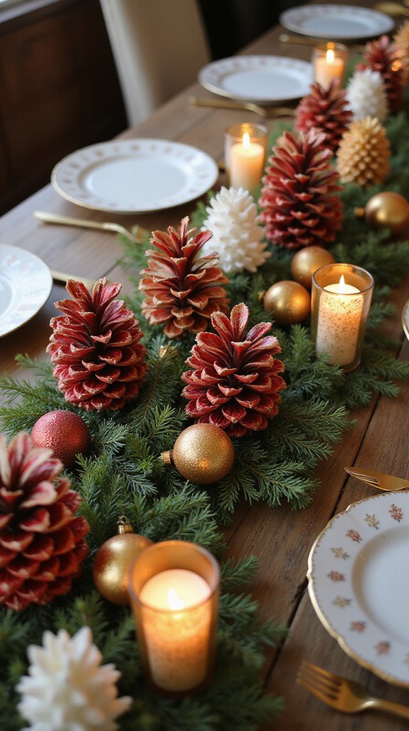 whimsical painted pinecone decor