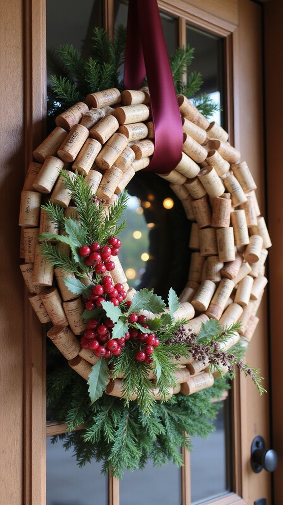 wine cork holiday wreath