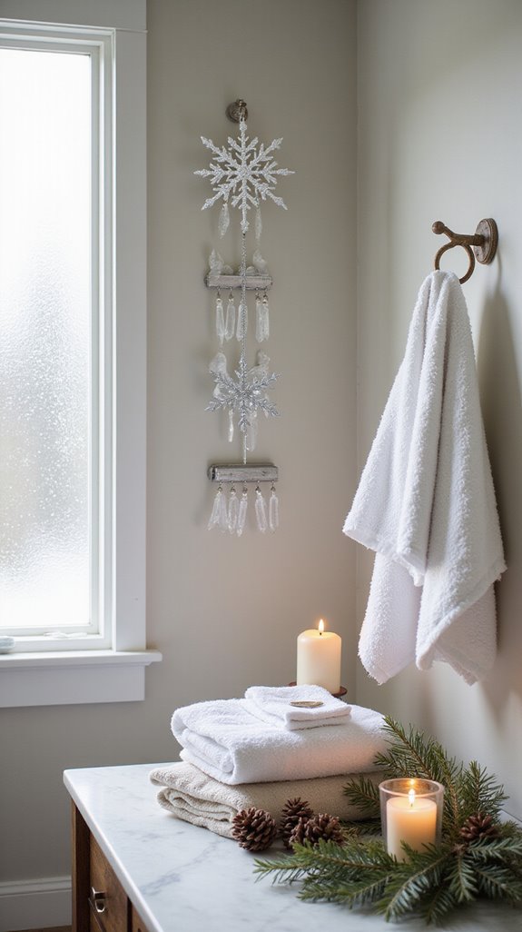 winter themed bathroom accents