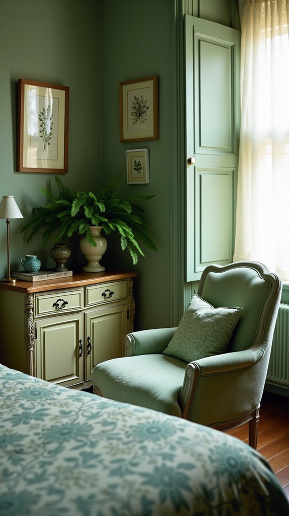 charming green vintage furnishings