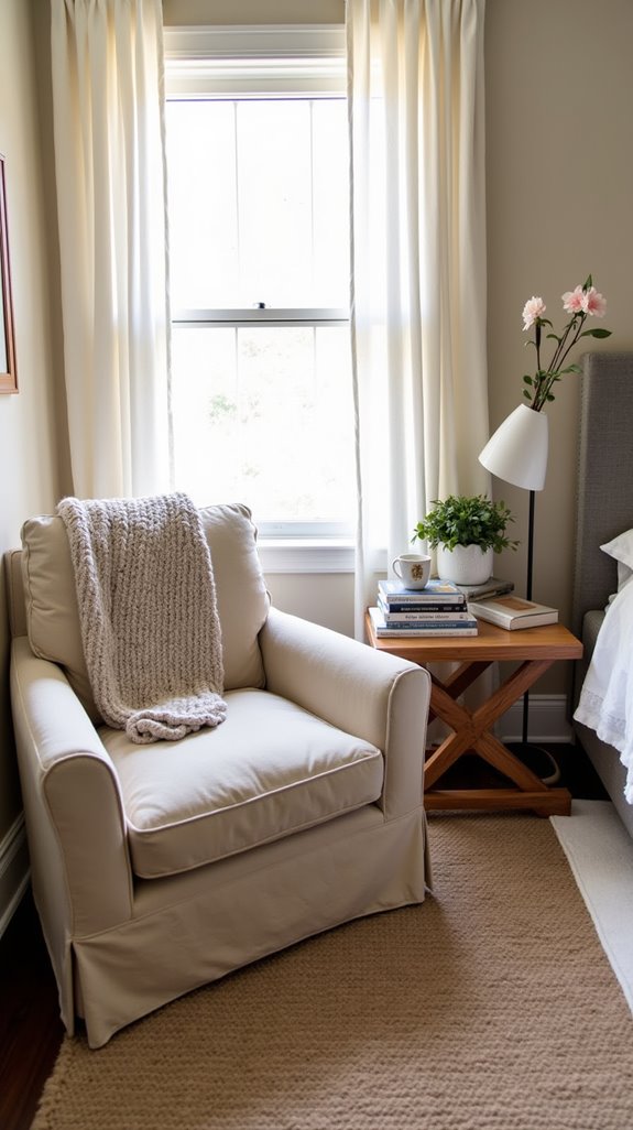 cozy reading sanctuary created