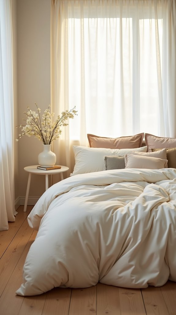 creamy white bedding elegance