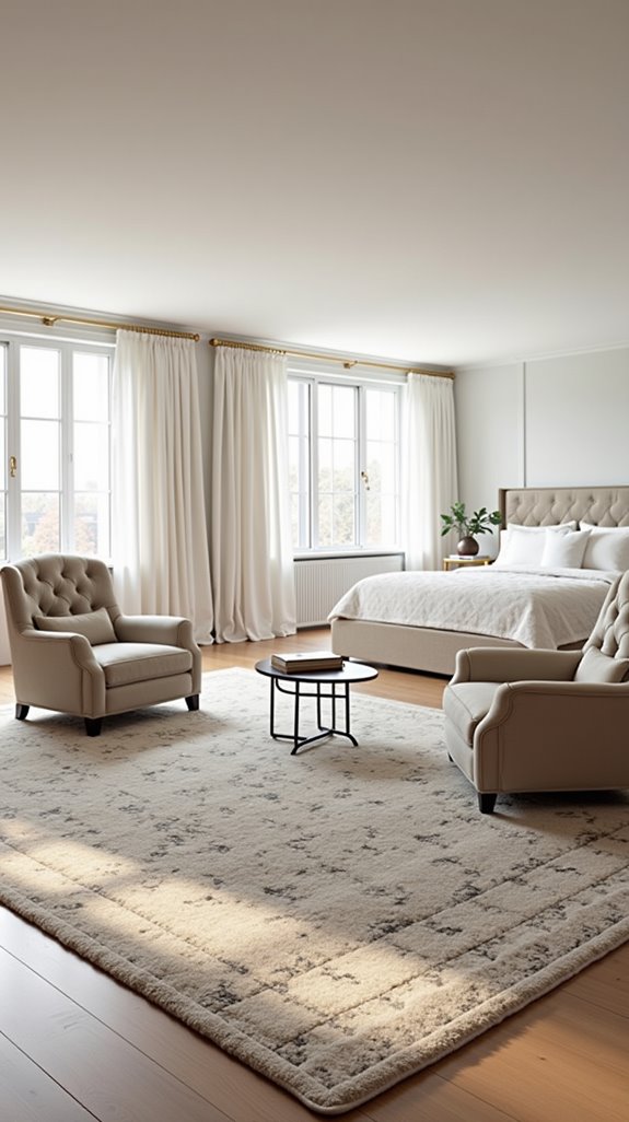 define spaces with area rugs